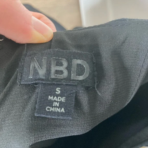 NBD Black Tiered Peplum Mini Dress with Spaghetti Straps party dress - Picture 6 of 6